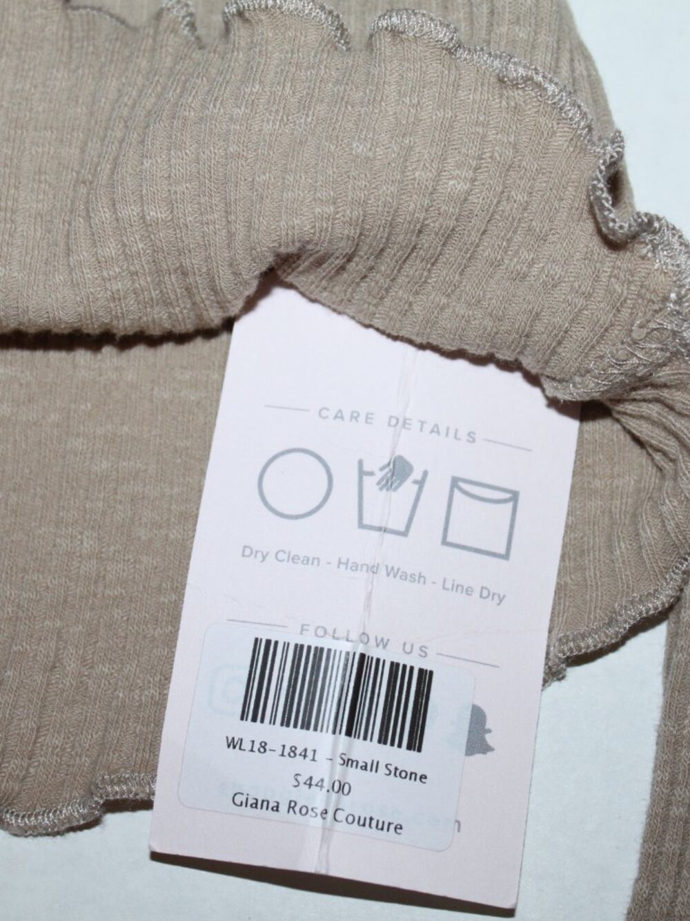 NWT Tan Funnel Neck Ribbed Top - Picture 5 of 5